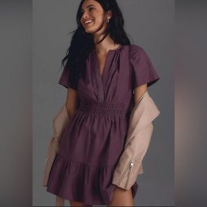 Anthropologie - The Somerset Mini Dress Corduroy Edition - Lavender - size Large